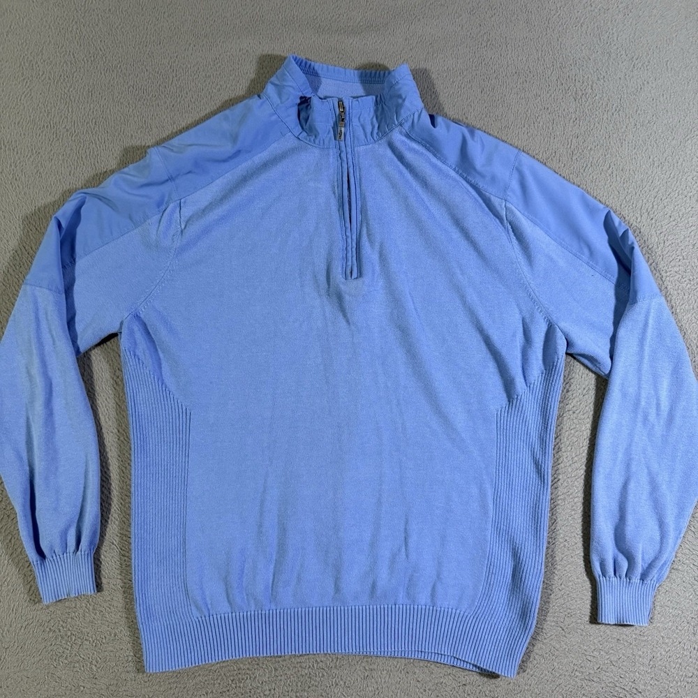 Callaway‎ Men's Pullover 1/4 Zip Long Sleeve Lightweight Sweater Blue Medium